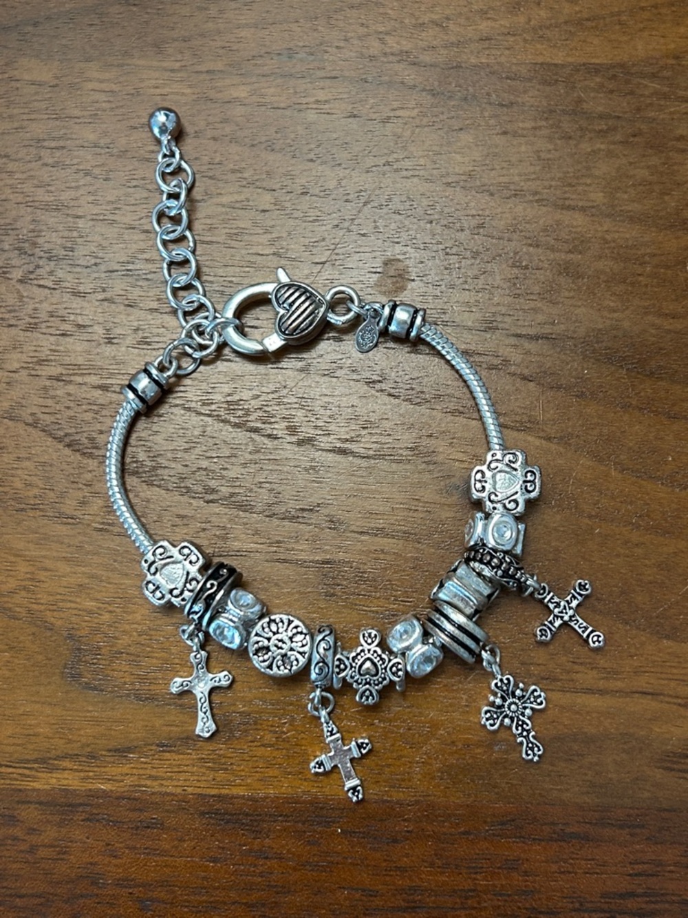 Premier Designs Silver Tone Charm Cross Bracelet - Women